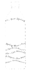 "PURE SPRING WATER AGUA PURA DE MUNANTIAL EAU MINERALE PURA ACQUA DI SORGENTE REINES QUELLENW ASSER"