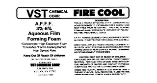 VST CHEMICAL CORP FIRE COOL