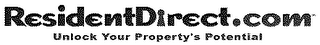 RESIDENTDIRECT.COM UNLOCK YOUR PROPERTY'S POTENTIAL