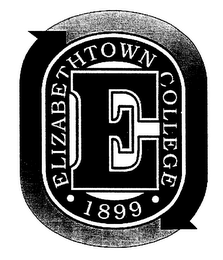 CAPITAL "E"; ELIZABETHTOWN COLLEGE; 1899.