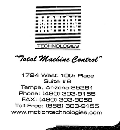 MOTION TECHNOLOGIES "TOTAL MACHINE CONTROL"