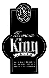 KING PREMIUM LAGER BEER BIER CERVEZA NATURALLY BREWED PRODUCT OF AUSTRALIA