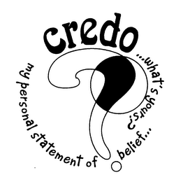 CREDO MY PERSONAL STATEMENT OF BELIEF... WHAT'S YOURS?