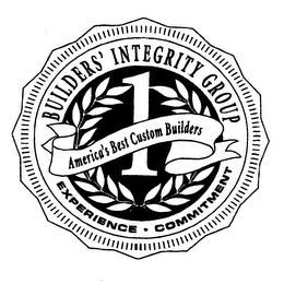 1 BUILDERS' INTEGRITY GROUP AMERICA'S BEST CUSTOM BUILDERS EXPERIENCE COMMITMENT