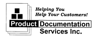 HELPING YOU HELP YOUR CUSTOMERS! PRODUCT DOCUMENTATION SERVICES INC.