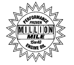 MILLION MILE PERFORMANCE PROVEN 15W40 ENGINE OIL