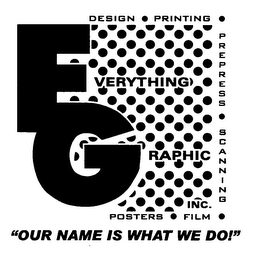 EG EVERYTHING GRAPHIC, INC. DESIGN PRINTING PREPRESS SCANNING FILM SLIDES OUR NAME IS WHAT WE DO!