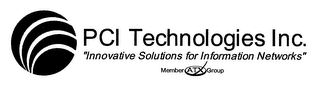 PCI TECHNOLOGIES INC. "INNOVATIVE SOLUTIONS FOR INFORMATION NETWORKS" MEMBER ATX GROUP