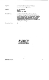 AAHRPP ASSOCIATION FOR THE ACCREDITATION OF HUMAN RESEARCH PROTECTION PROGRAMS, INC.