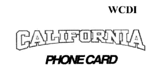 WCDI CALIFORNIA PHONE CARD