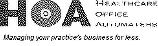 HOA HEALTHCARE OFFICE AUTOMATERS MANAGING YOUR PRACTICE'S BUSINESS FOR LESS.