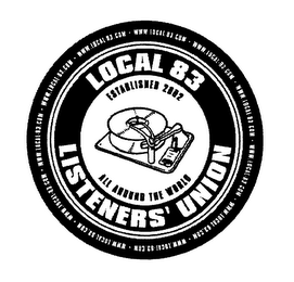 LOCAL 83 LISTENERS' UNION ESTABLISHED 2002 ALL AROUND THE WORLD WWW.LOCAL-83.COM