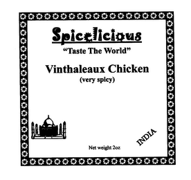 SPICELICIOUS "TASTE THE WORLD" VINTHALEAUX CHICKEN (VERY SPICY) INDIA NET WEIGHT 2 OZ