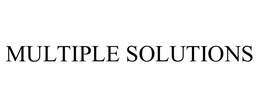 MULTIPLE SOLUTIONS