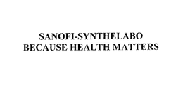 SANOFI-SYNTHELABO BECAUSE HEALTH MATTERS trademark