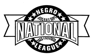 NEGRO NATIONAL LEAGUE EST. 1920