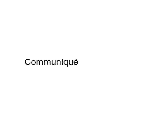 COMMUNIQUE