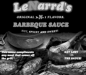 LENARRD'S ORIGINAL 3-N-1 FLAVORS. BARBEQUE SAUCE HOT SPICY AND SWEET!