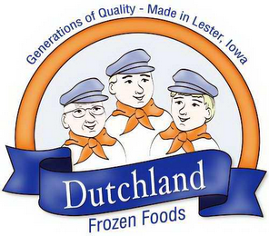 DUTCHLAND FROZEN FOODS GENERATIONS OF QUALITY - MADE IN LESTER, IOWA