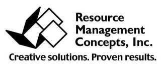 RESOURCE MANAGEMENT CONCEPTS, INC.  CREATIVE SOLUTIONS. PROVEN RESULTS.