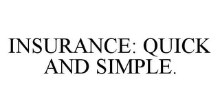 INSURANCE: QUICK AND SIMPLE.