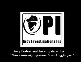 PI ARCY INVESTIGATIONS, INC ARCY PROFESSIONAL INVESTIGATIONS, INC "POLICE TRAINED PROFESSIONALS WORKING FOR YOU"