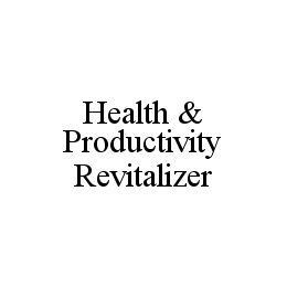 HEALTH & PRODUCTIVITY REVITALIZER