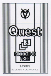 QUEST 3 NICOTINE FREE LIGHTS 20 CLASS A CIGARETTES