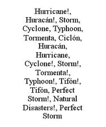 HURRICANE!, HURACÁN!, STORM, CYCLONE, TYPHOON, TORMENTA, CICLÓN, HURACÁN, HURRICANE, CYCLONE!, STORM!, TORMENTA!, TYPHOON!, TIFÓN!, TIFÓN, PERFECT STORM!, NATURAL DISASTERS!, PERFECT STORM