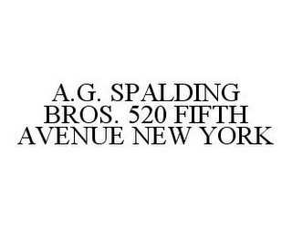 A.G. SPALDING BROS. 520 FIFTH AVENUE NEW YORK