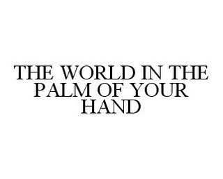 THE WORLD IN THE PALM OF YOUR HAND