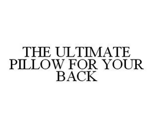 THE ULTIMATE PILLOW FOR YOUR BACK