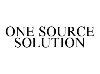 ONE SOURCE SOLUTION