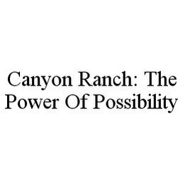 CANYON RANCH: THE POWER OF POSSIBILITY