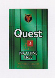 QUEST 3 NICOTINE FREE, MENTHOL LIGHTS 20 CLASS A CIGARETTES