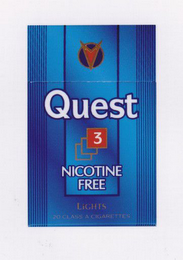 QUEST 3 NICOTINE FREE LIGHTS 20 CLASS A CIGARETTES