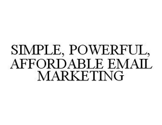 SIMPLE, POWERFUL, AFFORDABLE EMAIL MARKETING