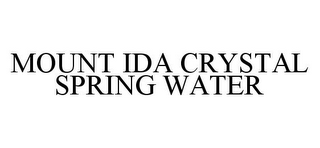 MOUNT IDA CRYSTAL SPRING WATER