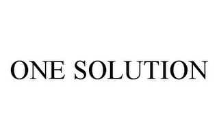 ONE SOLUTION