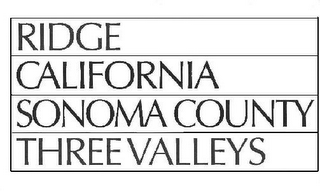 RIDGE CALIFORNIA SONOMA COUNTY THREE VALLEYS