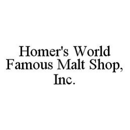 HOMER'S WORLD FAMOUS MALT SHOP, INC.