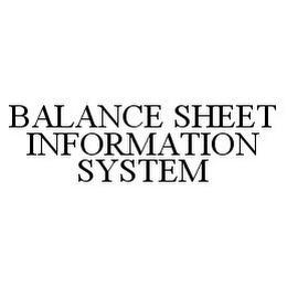 BALANCE SHEET INFORMATION SYSTEM