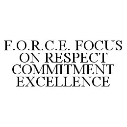 F.O.R.C.E. FOCUS ON RESPECT COMMITMENT EXCELLENCE