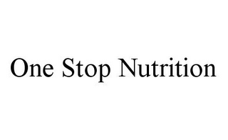 ONE STOP NUTRITION