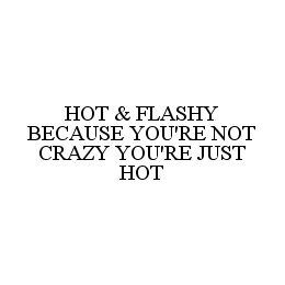 HOT & FLASHY BECAUSE YOU'RE NOT CRAZY YOU'RE JUST HOT