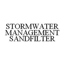 STORMWATER MANAGEMENT SANDFILTER