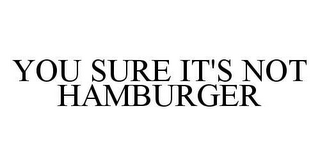 YOU SURE IT'S NOT HAMBURGER