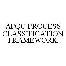 APQC PROCESS CLASSIFICATION FRAMEWORK