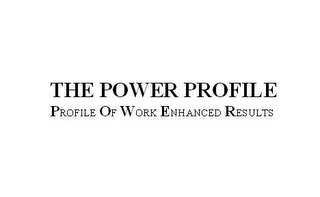 THE POWER PROFILE PROFILE OF WORK ENHANCED RESULTS