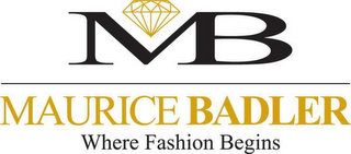 MB MAURICE BADLER WHERE FASHION BEGINS